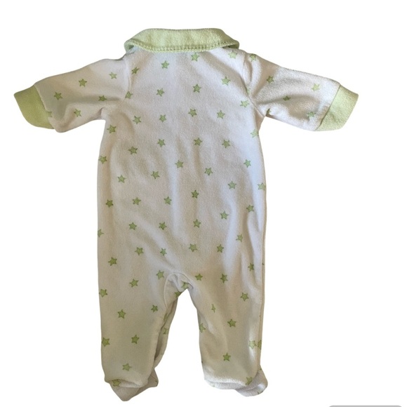 🌟 Vintage Y2K Carter’s Terrycloth Green Star Duck Bear Footed Sleeper-3M 🌟 - Picture 3 of 4